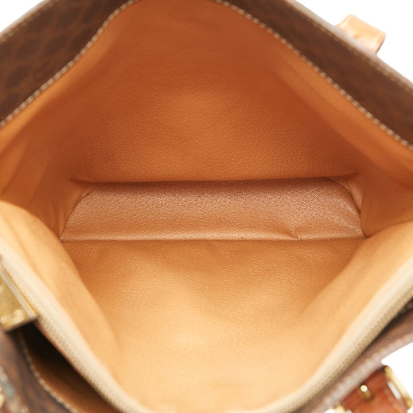 セリーヌ マカダム トートバッグ ショルダーバッグ ブラウン PVC レザー レディース CELINE 【中古】