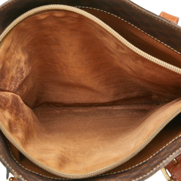 セリーヌ マカダム トートバッグ ショルダーバッグ ブラウン PVC レザー レディース CELINE 【中古】