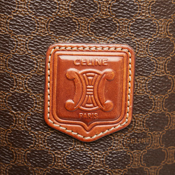 セリーヌ マカダム トートバッグ ショルダーバッグ ブラウン PVC レザー レディース CELINE 【中古】