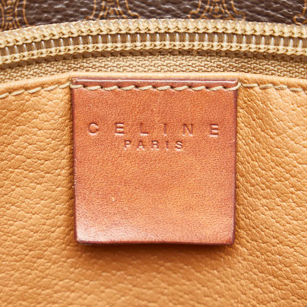 セリーヌ マカダム トートバッグ ショルダーバッグ ブラウン PVC レザー レディース CELINE 【中古】