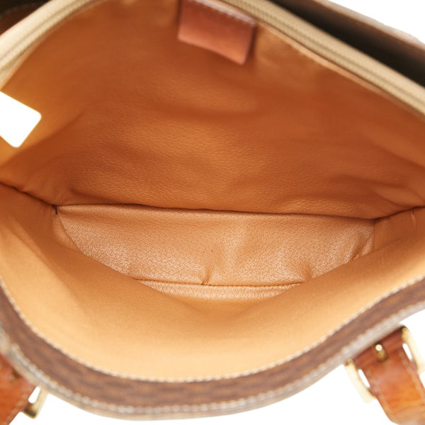 セリーヌ マカダム トートバッグ ショルダーバッグ ブラウン PVC レザー レディース CELINE 【中古】