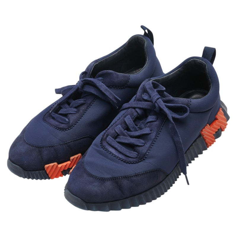 エルメス バウンシング Hロゴ スニーカー サイズ:42 ネイビー ナイロン スエード メンズ HERMES 【中古】