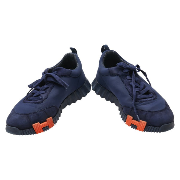 エルメス バウンシング Hロゴ スニーカー サイズ:42 ネイビー ナイロン スエード メンズ HERMES 【中古】