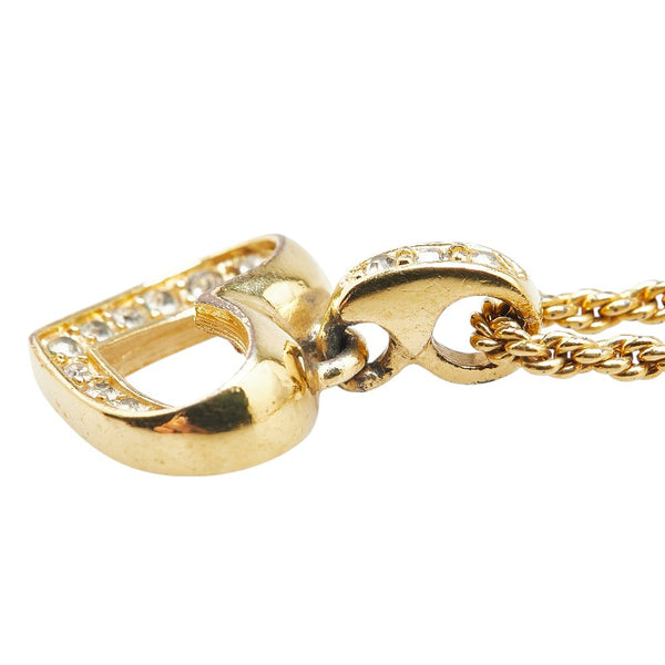 ディオール ハート モチーフ ラインストーン ネックレス ゴールド メッキ レディース Dior 【中古】