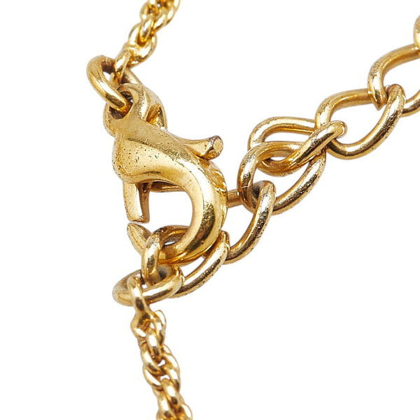 ディオール ハート モチーフ ラインストーン ネックレス ゴールド メッキ レディース Dior 【中古】