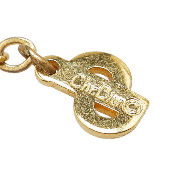 ディオール CDロゴ ラインストーン ネックレス ゴールド メッキ レディース Dior 【中古】
