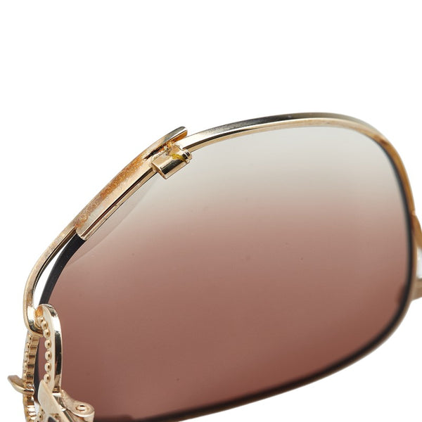 ディオール ロゴ サングラス ゴールド ブラウン プラスチック レディース Dior 【中古】