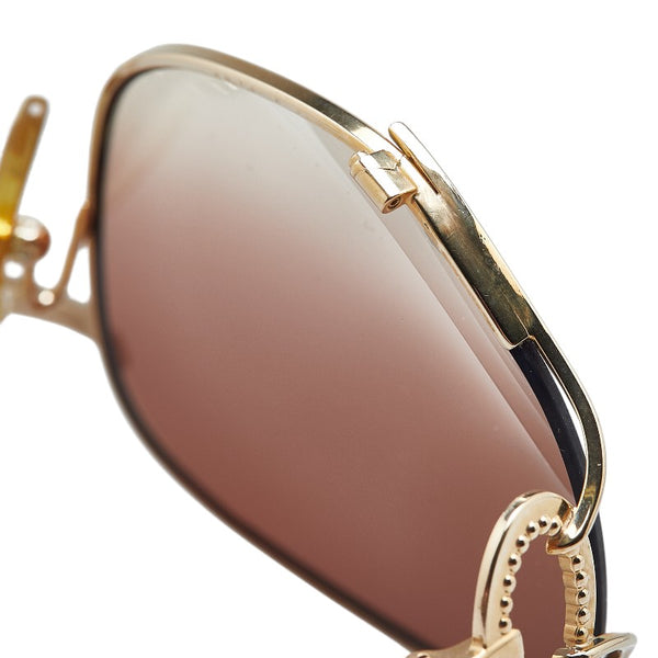 ディオール ロゴ サングラス ゴールド ブラウン プラスチック レディース Dior 【中古】