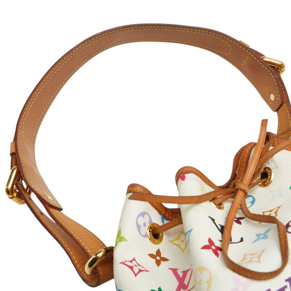 ルイ ヴィトン モノグラム マルチカラー プチノエ ワンショルダーバッグ M42229 ホワイト PVC レザー レディース LOUIS VUITTON 【中古】