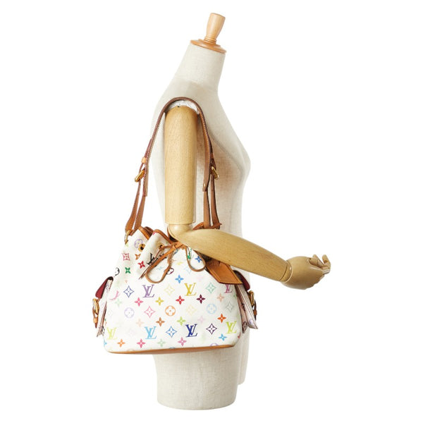 ルイ ヴィトン モノグラム マルチカラー プチノエ ワンショルダーバッグ M42229 ホワイト PVC レザー レディース LOUIS VUITTON 【中古】
