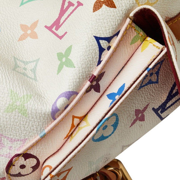 ルイ ヴィトン モノグラム マルチカラー プチノエ ワンショルダーバッグ M42229 ホワイト PVC レザー レディース LOUIS VUITTON 【中古】