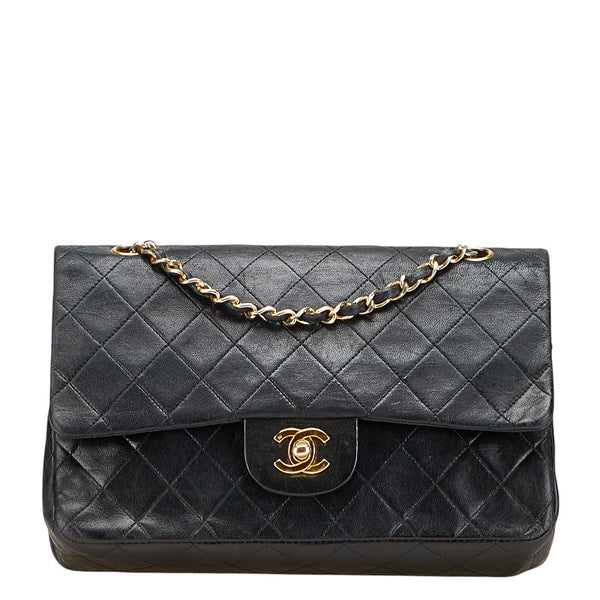 シャネル マトラッセ ココマーク チェーン ショルダーバッグ ブラック ラムスキン レディース CHANEL 【中古】