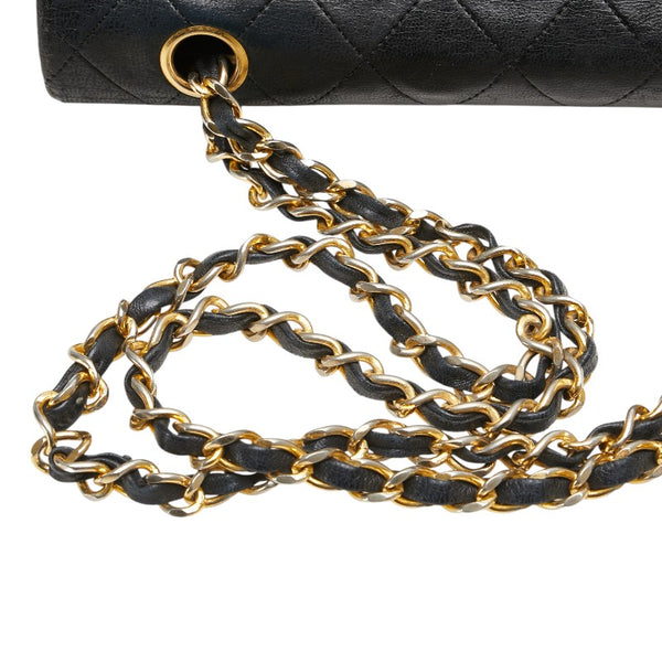シャネル マトラッセ ココマーク チェーン ショルダーバッグ ブラック ラムスキン レディース CHANEL 【中古】