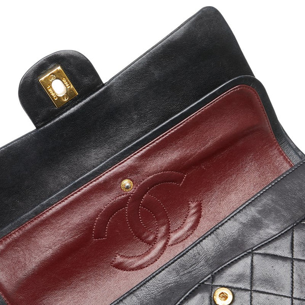 シャネル マトラッセ ココマーク チェーン ショルダーバッグ ブラック ラムスキン レディース CHANEL 【中古】