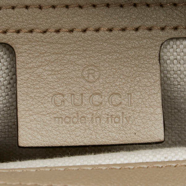 グッチ バンブー ダイアナ ミディアム ハンドバッグ ショルダーバッグ 2WAY 655658 ベージュ グリーン レザー レディース GUCCI 【中古】
