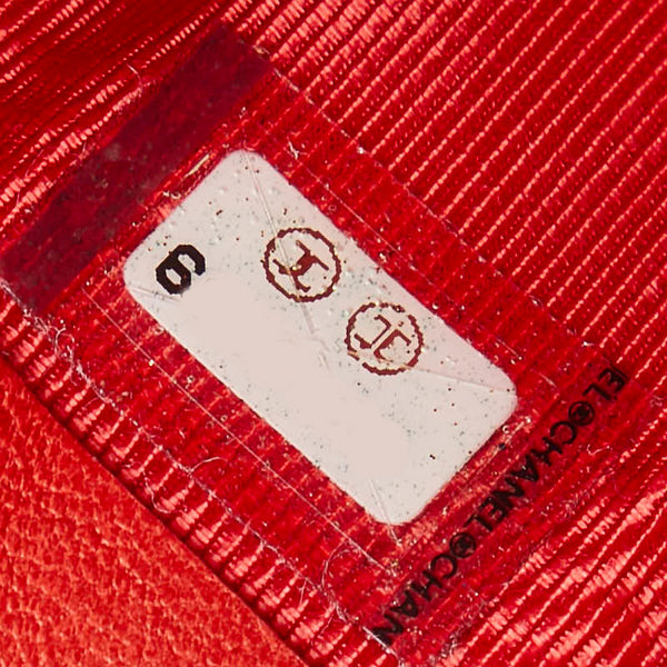 シャネル ココマーク カードケース レッド エナメル レディース CHANEL 【中古】