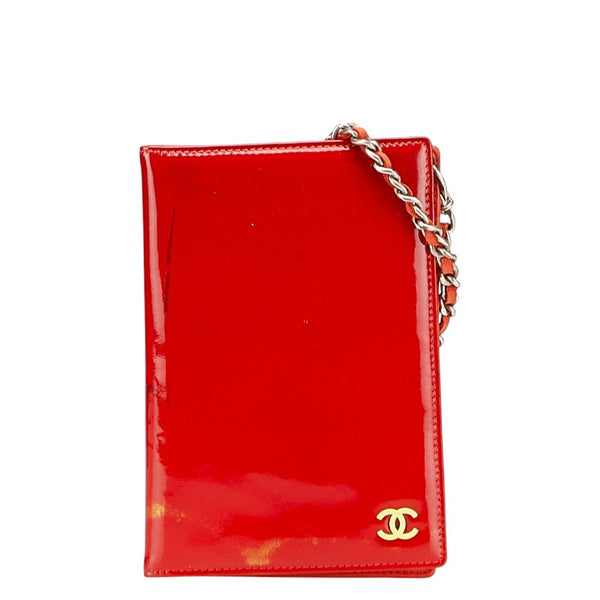 シャネル ココマーク カードケース レッド エナメル レディース CHANEL 【中古】