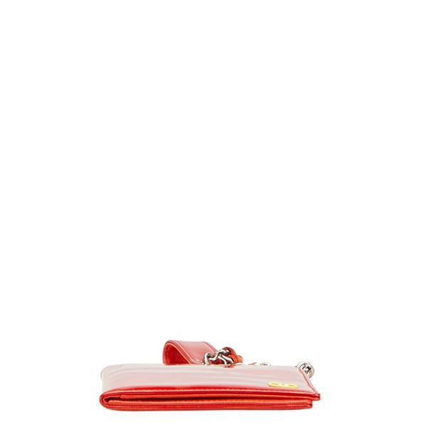シャネル ココマーク カードケース レッド エナメル レディース CHANEL 【中古】