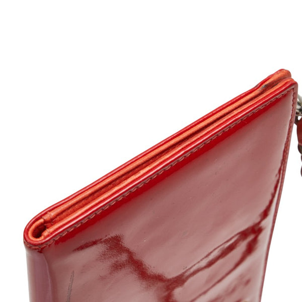 シャネル ココマーク カードケース レッド エナメル レディース CHANEL 【中古】