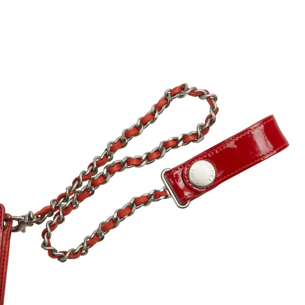 シャネル ココマーク カードケース レッド エナメル レディース CHANEL 【中古】