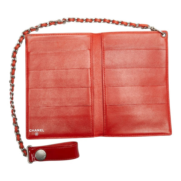 シャネル ココマーク カードケース レッド エナメル レディース CHANEL 【中古】