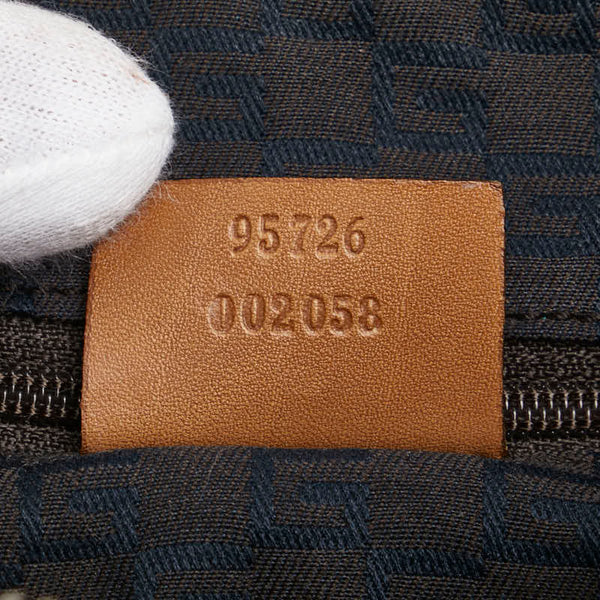 グッチ ハンドバッグ ワンショルダーバッグ 95726 ベージュ ブラウン キャンバス レザー レディース GUCCI 【中古】
