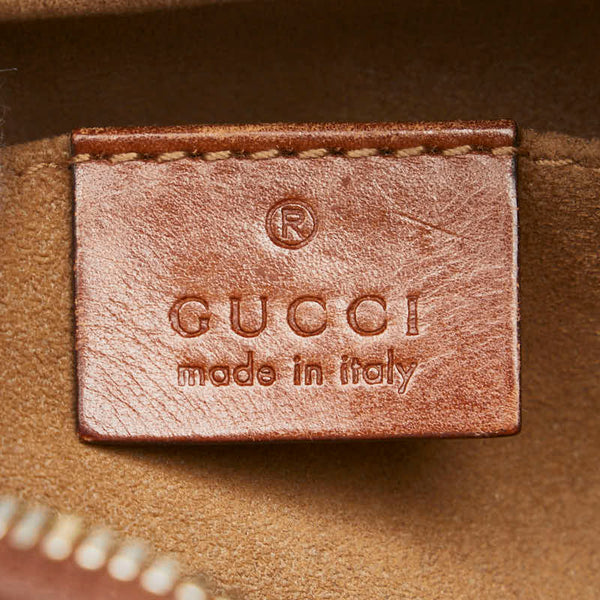 グッチ GGスプリーム 斜め掛け ショルダーバッグ 409535 ベージュ ブラウン PVC レザー レディース GUCCI 【中古】