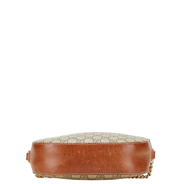 グッチ GGスプリーム 斜め掛け ショルダーバッグ 409535 ベージュ ブラウン PVC レザー レディース GUCCI 【中古】