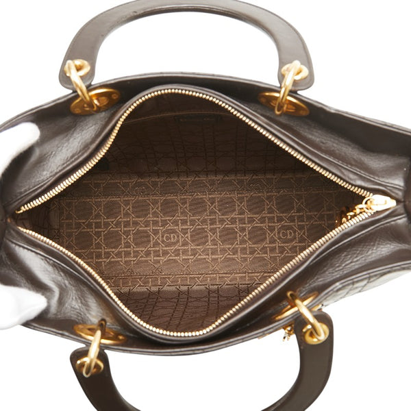 ディオール カナージュ レディディオール ハンドバッグ ブラウン ラムスキン レディース Dior 【中古】