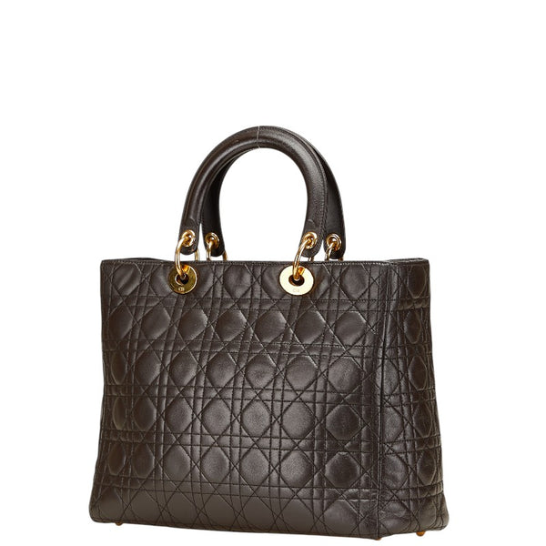 ディオール カナージュ レディディオール ハンドバッグ ブラウン ラムスキン レディース Dior 【中古】