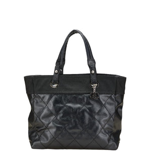 シャネル パリビアリッツGM トートバッグ ブラック PVC キャンバス レディース CHANEL 【中古】