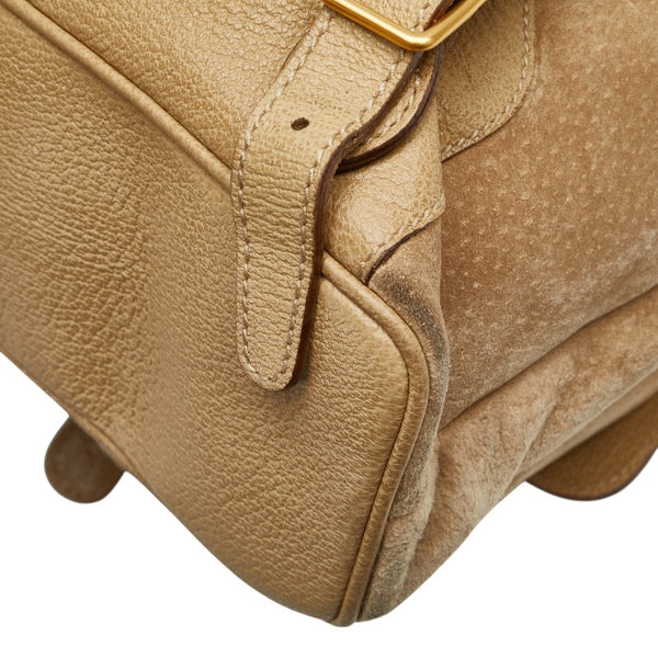 グッチ バンブー リュック バックパック 003 2058 0016 ベージュ スウェード レザー レディース GUCCI 【中古】