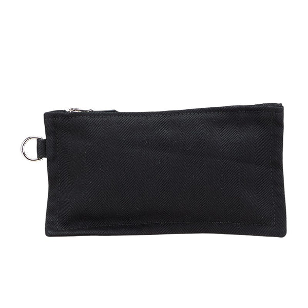 エルメス ヴァルパライソ ロングPM ハンドバッグ ブラック トワルシェブロン レザー レディース HERMES 【中古】