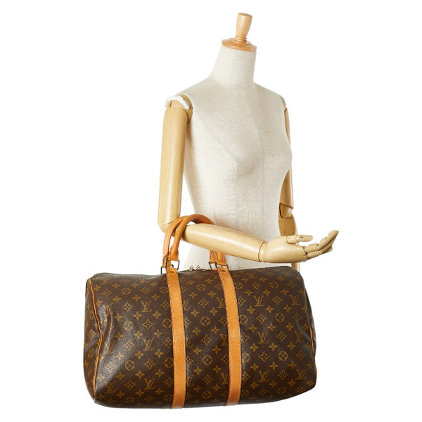 ルイ ヴィトン モノグラム キ－ポル45 ボストンバッグ M41428 ブラウン PVC レザー レディース LOUIS VUITTON 【中古】