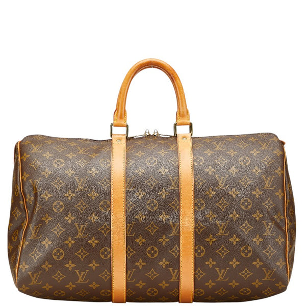 ルイ ヴィトン モノグラム キ－ポル45 ボストンバッグ M41428 ブラウン PVC レザー レディース LOUIS VUITTON 【中古】