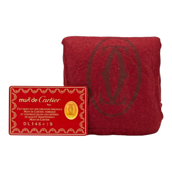 カルティエ マストライン 斜め掛け ショルダーバッグ ワインレッド ボルドー レザー レディース CARTIER 【中古】