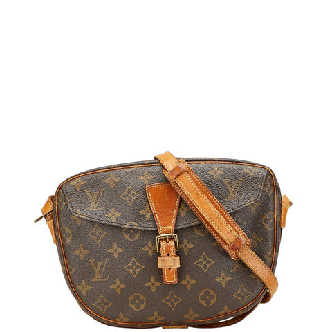 ルイ ヴィトン モノグラム ジュヌフィーユ 斜め掛け ショルダーバッグ M51226 ブラウン PVC レザー レディース LOUIS VUITTON 【中古】