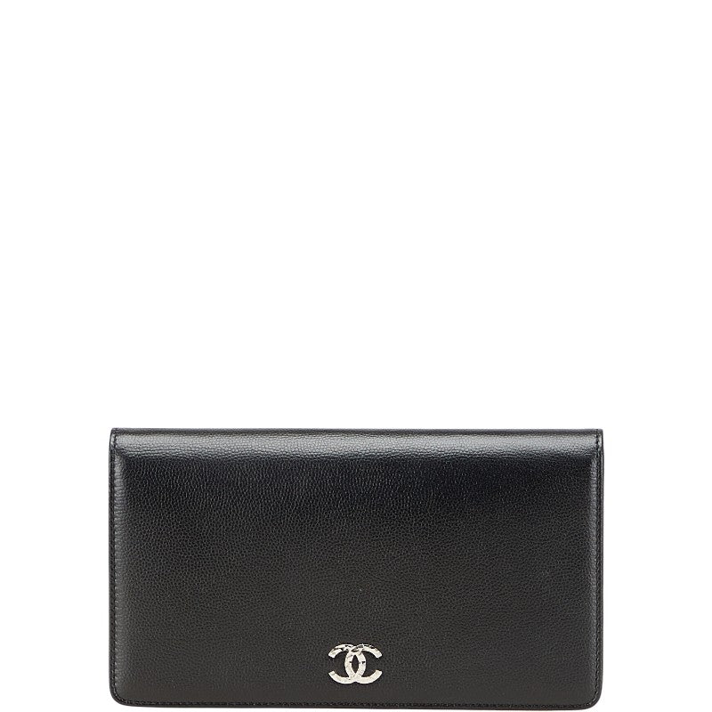 シャネル ココマーク 長財布 ブラック キャビアスキン レディース CHANEL 【中古】