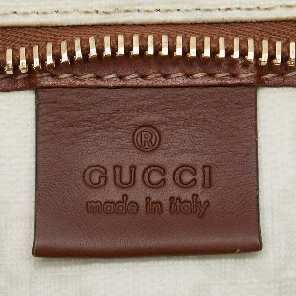 グッチ GGスプリーム トートバッグ 233081 ホワイト ブラウン PVC レザー レディース GUCCI 【中古】