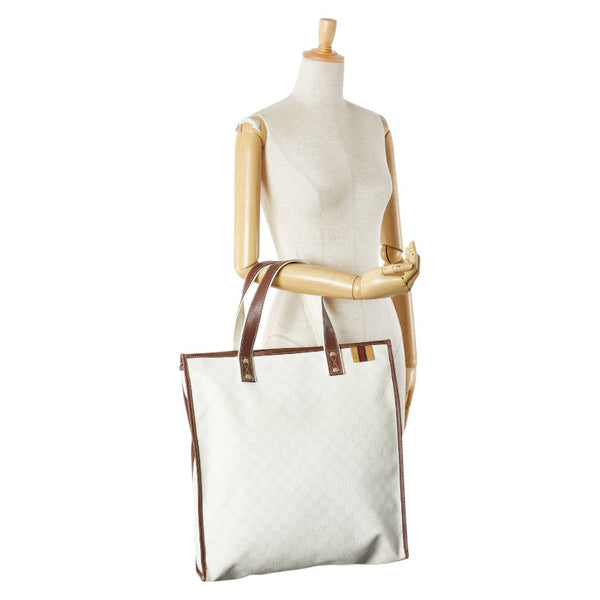 グッチ GGスプリーム トートバッグ 233081 ホワイト ブラウン PVC レザー レディース GUCCI 【中古】