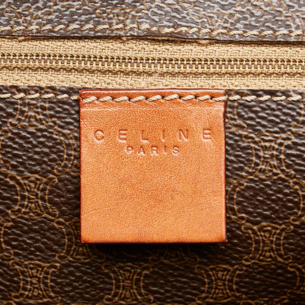 セリーヌ マカダム ハンドバッグ トートバッグ ブラウン PVC レザー レディース CELINE 【中古】