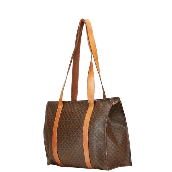 セリーヌ マカダム ハンドバッグ トートバッグ ブラウン PVC レザー レディース CELINE 【中古】