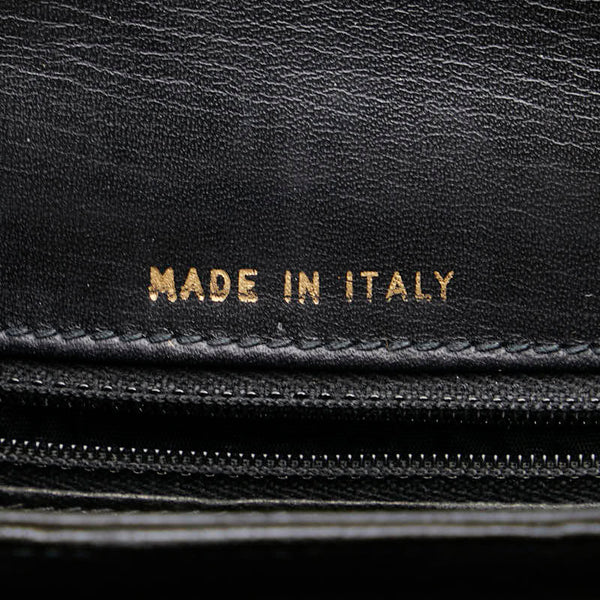 セリーヌ ヴィンテージ 馬車金具 ショルダーバッグ ブラック レザー レディース CELINE 【中古】