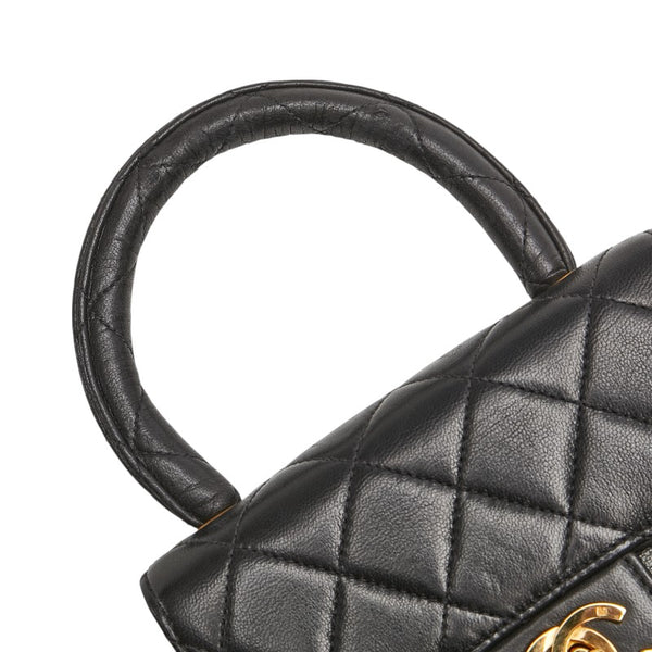 シャネル マトラッセ ココマーク 親子バッグ ハンドバッグ ブラック ラムスキン レディース CHANEL 【中古】