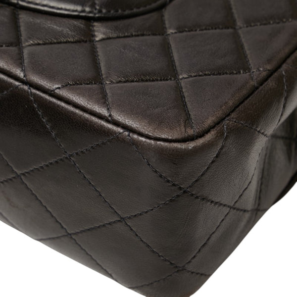 シャネル マトラッセ ココマーク 親子バッグ ハンドバッグ ブラック ラムスキン レディース CHANEL 【中古】