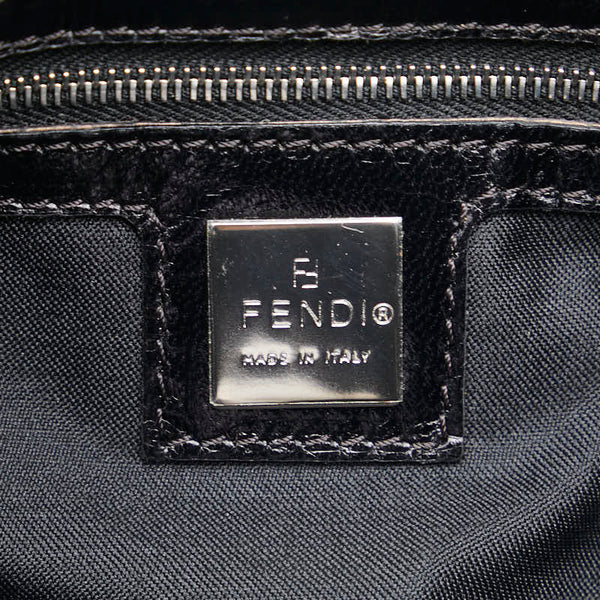 フェンディ マンマバケット ワンショルダーバッグ ブラック レザー コットンジャージ レディース FENDI 【中古】