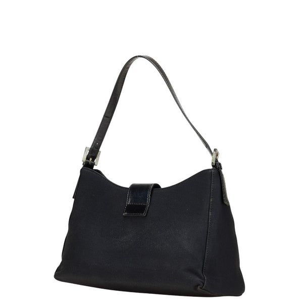 フェンディ マンマバケット ワンショルダーバッグ ブラック レザー コットンジャージ レディース FENDI 【中古】