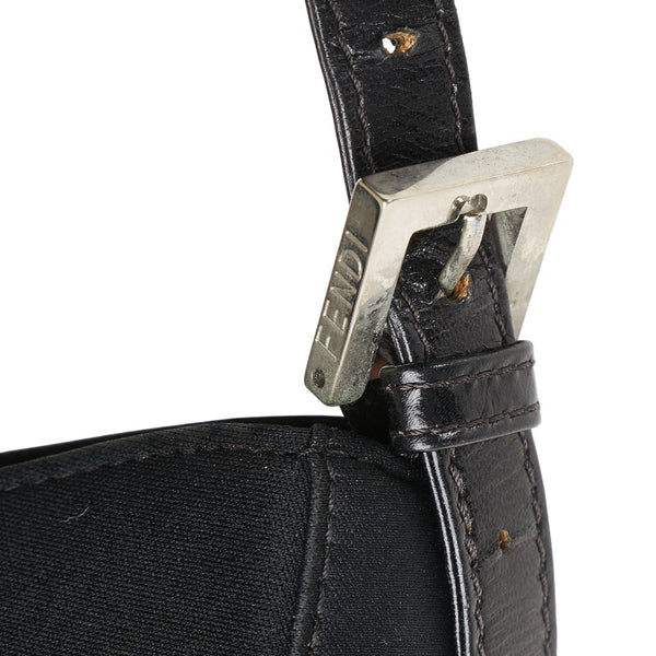 フェンディ マンマバケット ワンショルダーバッグ ブラック レザー コットンジャージ レディース FENDI 【中古】
