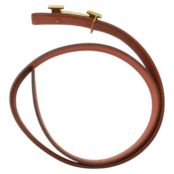 エルメス コンスタンス H ベルト ブラック オレンジ ボックスカーフ トリヨンクレマンス レディース HERMES 【中古】