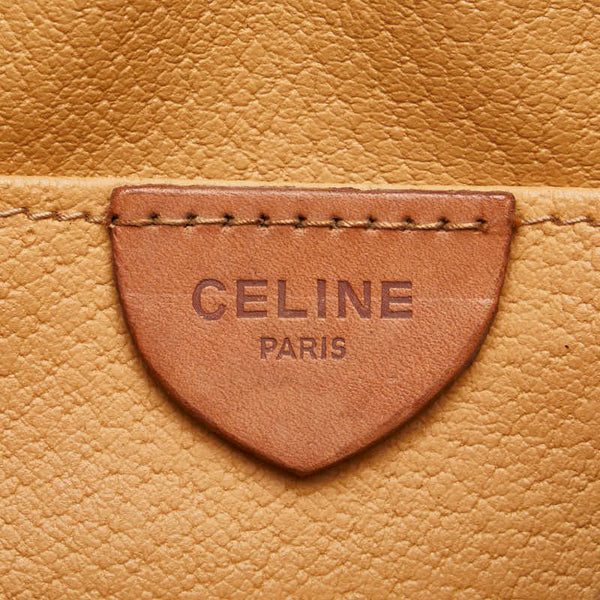 セリーヌ マカダム ショルダーバッグ ブラウン PVC レザー レディース CELINE 【中古】